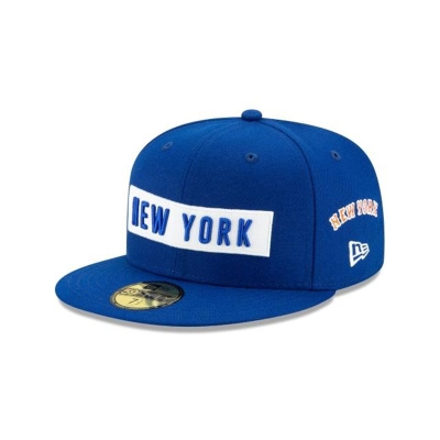 Blue New York Mets Hat - New Era MLB Boxed Wordmark 59FIFTY Fitted Caps USA4198750